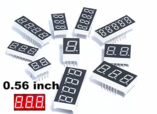 Anncus 100 ADET LD - 5361AS 3 Haneli 0.56 KIRMIZI 7 Segment LED Ekran 1 Bit/2 Bit/3 Bit/4 Bit Haneli Tüp Kırmızı Ortak Katot/Anot