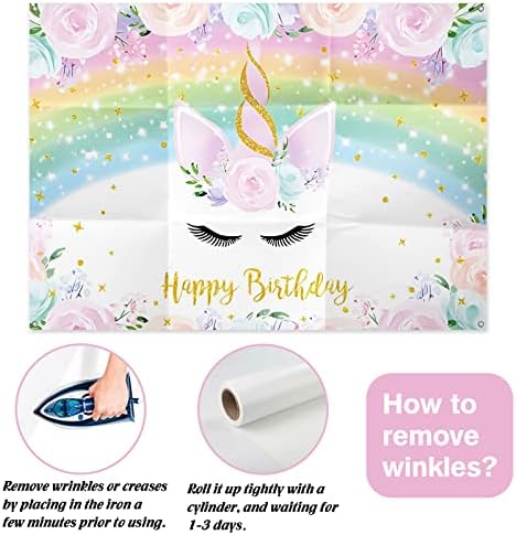 7X5 FT Fantezi Gökkuşağı Çiçek Unicorn fotoğraf arka fonu Kızlar Çocuklar için Mutlu Doğum Günü Partisi Dekorasyon Malzemeleri