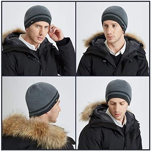 Bodvera Erkek Kış Bere Şapka Sıcak Örgü Kaflı Düz Kızak Kayak Kafatası Kap (3 Desen)