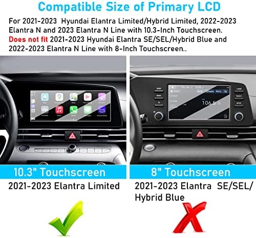 TTCR-II Hyundai Elantra Sınırlı Ekran Koruyucu ile Uyumlu, 2022-2023 Elantra N Dokunmatik Ekran Koruyucu 10.3 inç için, 2023