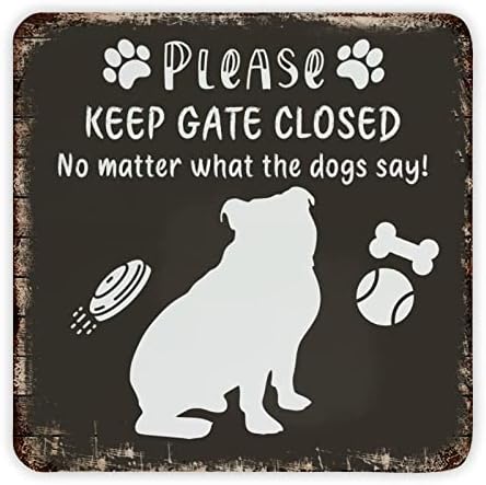 Komik Pet Köpek Metal İşareti Plak Lütfen Kapıyı kapalı Tutun Köpek Pençe Baskılar Vintage Köpek Kapı Askı İşareti Metal
