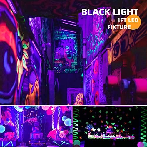 Barrina UV LED Blacklight Bar, siyah aydınlatma armatürü için Blacklight Poster, Cadılar Bayramı Süslemeleri ve Noel Partisi,