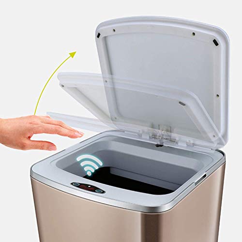 XBWEI Otomatik çöp kutusu çöp kutusu Akıllı çöp tenekesi Akıllı çöp tenekesi İndüksiyon çöp tenekesi (Renk : E, Boyut: 8l
