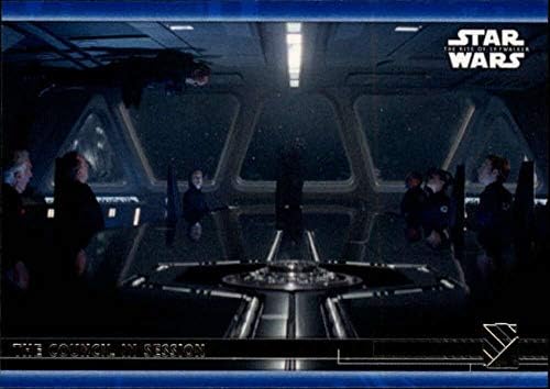 2020 Topps Yıldız Savaşları Skywalker'ın Yükselişi Serisi 2 Mavi 17 Konsey Oturum Ticaret Kartında