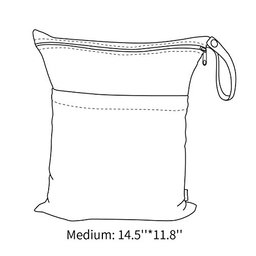 ALVABABY 2 adet Bez Bebek bezi ıslak kuru çanta su geçirmez kullanımlık iki fermuarlı cepler ile seyahat Plaj havuzu kreş