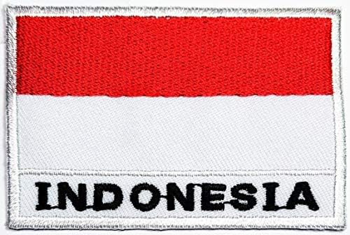 ONCEX Endonezya Bayrağı Ülke Ulusal İşlemeli Aplike Demir on Patch Endonezya Bayrağı Amblemi Askeri Zanaat Yamalar Giysi