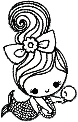 Nadir Yama Sevimli Küçük Bebek Mermaid Karikatür Etiket Yamalar Aplike Nakış Demir On Rozeti DIY El Yapımı El Sanatları Kot
