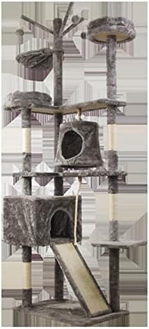VANWON 190cm Çok Katmanlı Kedi Ağaç Ev Rahat Tünemiş İstikrarlı Kedi Tırmanma Çerçeve Kedi Kulesi Sisal tırmalama sütunu