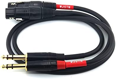 WJSTN XLR 1/4 TRS Kablo 6.35 mm Çift Kanal 3-pin XLR (Dişi), XLR 1/4 Stereo Dengeli Mikrofon Adaptörü 2 Paket (1FT)