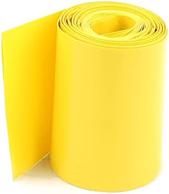 X-DREE 5 Metre 64mm Genişlik PVC ısı büzüşmeli makaron Tüp Sarı AA Pil Paketi için(İnvolucro termorestringente PVC di larghezza