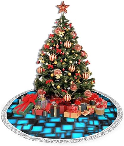 Serin Arka Noel Ağacı Etek, noel Ağacı Etek Mat Püskül ile Tatil Düğün Parti Dekor için 48