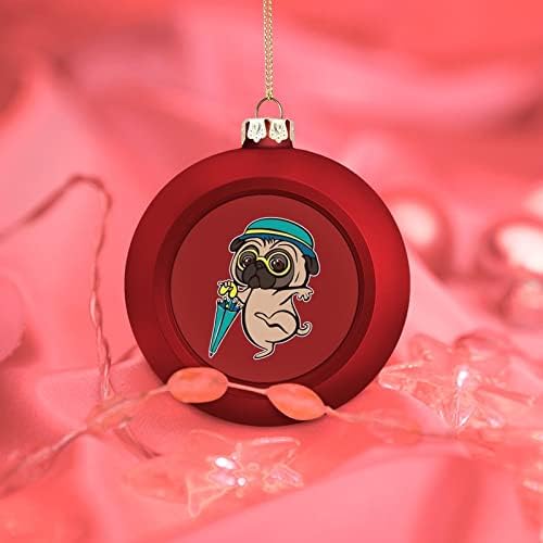 Sevimli Pug Noel Topu Kırılmaz askı süsleri Noel Ağacı Şömine Parti Süslemeleri 1 ADET