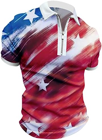 Erkek ABD Bayrağı polo gömlekler Vatansever 4th Temmuz T Shirt 2023 Yaz Casual Gevşek Fit Kısa Kollu Vintage Tops