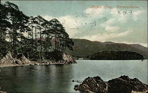 Friar's Crag, Derwentwater Keswick, İngiltere Orijinal Antika Kartpostal 1907