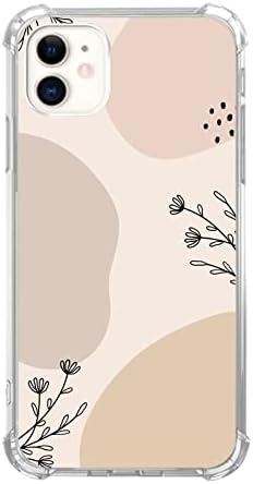Iphone 11 ile Uyumlu Mabluworqe Estetik Boho Botanik Bitki Soyut Sanat Durumda, 11 Gençler Erkekler ve Kadınlar için Minimalist