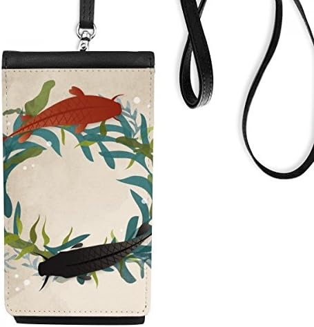 Alıntı Kelime Balık Görüntü Deniz Telefonu Cüzdan çanta Asılı Cep Kılıfı Siyah Cep