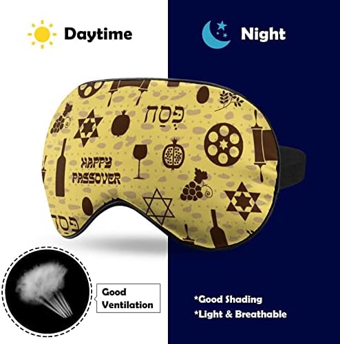 Mutlu Geleneksel Yahudi Fısıh Uyku Maskesi Göz Kapağı Ayarlanabilir Kayış Uyku Körü Körüne Siperliği Yoga Seyahat Gece Şekerleme