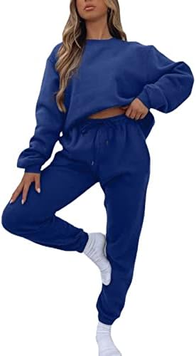 Alunzoem Jogger Setleri Kadınlar için 2 Parça Eşofman Kıyafetler Uzun Kollu Kazak Kazak pantolon seti Eşofman