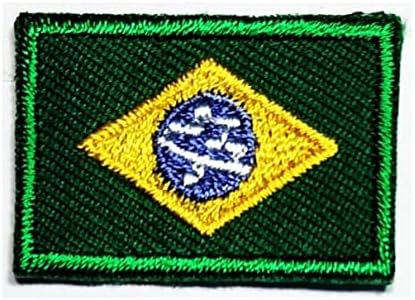 Kleenplus 0. 6X1.1 İNÇ. Mini Ulusal Brezilya Bayrağı Yamalar Bayrak Ülke Askeri Taktik İşlemeli Aplike Demir on Patch Dekoratif