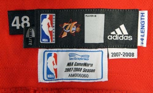 2007-08 Philadelphia 76ers Herbert Hill 35 Kullanılan Oyun Kırmızı Forma 48 DP17599-NBA Kullanılan Oyun