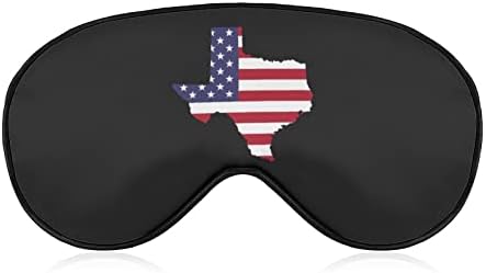 Texas Haritası Amerikan Bayrağı ile Uyku Göz Maskesi göz bandı Ayarlanabilir Kayış ile Körü Körüne Uçak Seyahat için
