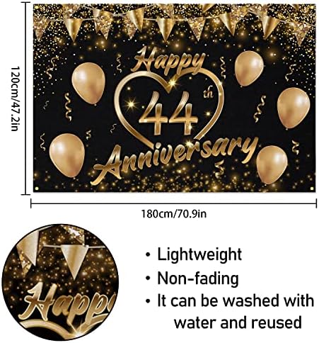 Mutlu 38th Yıldönümü Backdrop Banner Dekor Siyah Altın-Glitter Aşk Kalp Mutlu 38 Yıl Düğün Yıldönümü Parti Tema Süslemeleri