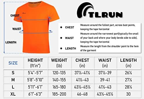 TLRUN erkek Ultra Hafif koşu tişörtü, Kuru Fit Maraton Üst Tee, Serin Kısa Kollu Atletik T-Shirt