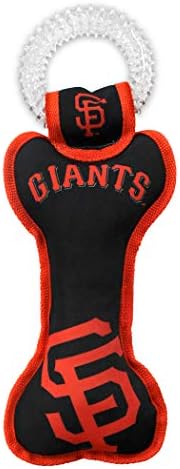 MLB San Francisco Giants En iyi Lastik Diş Fırçası SPOR Köpek Halkası Oyuncak, Siyah, 11 x 6