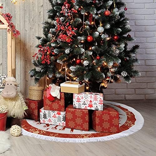 Noel Ağacı Etek, Püskül ile Noel Köpek Siluet Noel Ağacı Mat, 30 Kar Noel Süsler Mat, Tatil Ev Kapalı Açık Dekor Parti Noel