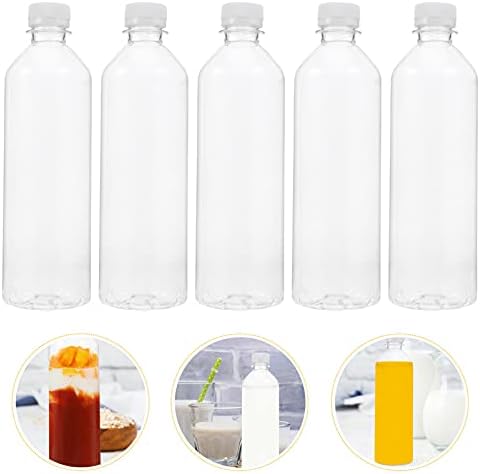 Hemoton 10 adet Plastik Meyve Suyu kapaklı şişeler 500ml Boş Şişeler Su Portakal Limon Suyu Sıkma Sütlü İçecekler İçecek