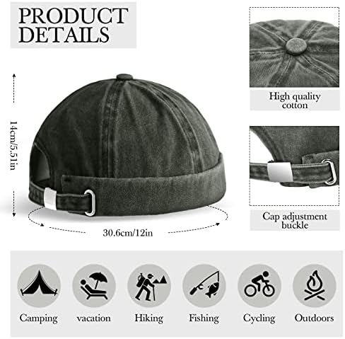 2 Adet Brimless Şapka Erkekler için Ayarlanabilir Docker Şapka Rahat Hiçbir şapka Vizörsüz Flip Şapka Denizci Takke
