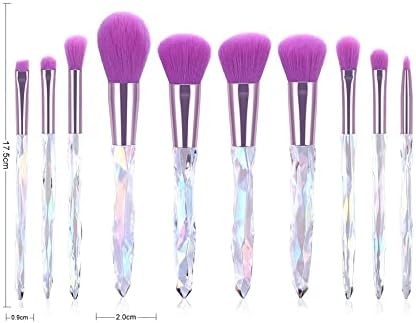 XJJZS 10 Adet Kristal Makyaj Fırçalar Set Kozmetik Pudra Fondöten Karıştırma Fırçası Göz Farı Allık Araçları Kitleri (renk