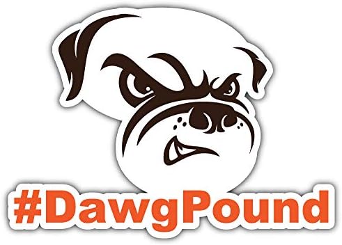 Kahverengi Köpek Futbol Cleveland Dawg Spor tampon çıkartması Çıkartması 5X 4