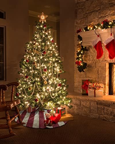 48in Noel Ağacı Etek Tatil Parti Süslemeleri Vintage Amerikan Ulusal Bayrak Noel Ağacı Süsler Çiftlik Evi Kapalı Dekor için