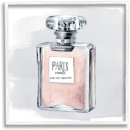 Stupell Industries Glam Parfüm Şişesi Pembe Paris Suluboya Detayı, Grace Popp'un Tasarımı