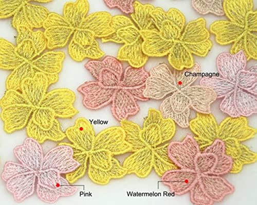 100 Adet Karışık Renk Dantel Çiçek Aplikler Yamalar Üzerinde Dikmek Nakış Motif Çiçek Bezemeler Giysi, Elbise, el Sanatları