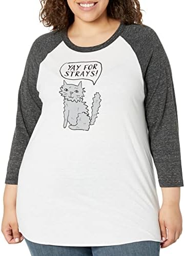 Skechers kadın Bobs Köpekler ve Kediler için 3/4 Uzunluk Grafik beyzbol tişörtü
