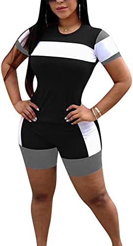 TOPONSKY Bayan 2 Parça Spor Kıyafet Eşofman Gömlek Şort Jogger Bodycon Setleri