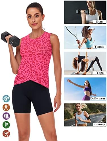 LURANEE kadın Egzersiz Atletik Tankı Üstleri Hızlı Kuru Güneş Koruma Yoga Spor Kırpma Kolsuz Gömlek