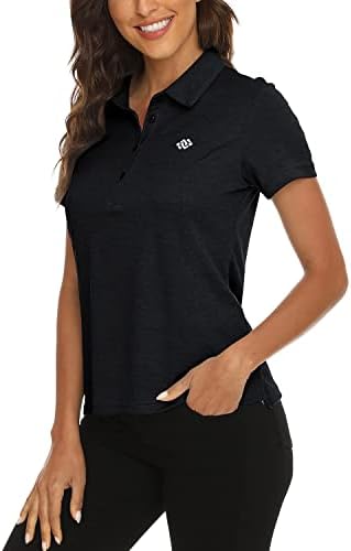 MoFiz Bayan Kısa Kollu Golf polo gömlekler Hızlı Kuru Camo Hafif UPF 50 + Tenis Spor Atletik Üstleri Rahat