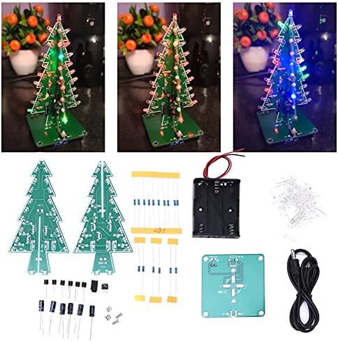 3D Noel Ağacı LED Elektronik Yapay Bitkiler Çiçekler Yapay Ağaçlar Devre Kiti Birleştirin Renkler LED Stereo Noel Ağacı Tatil