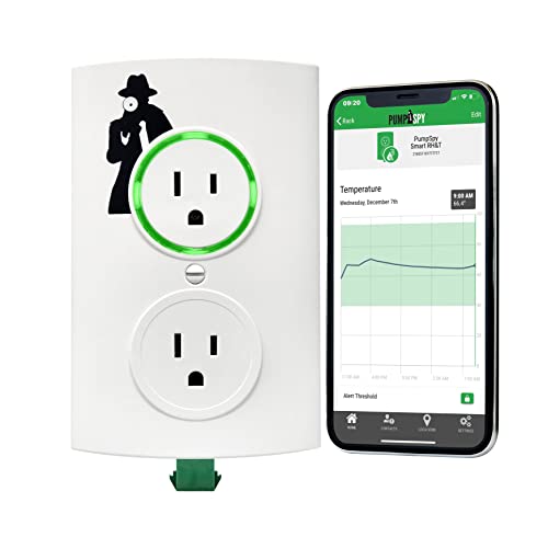 PumpSpy Smart RH & T-WiFi Bağlantılı Bağıl Nem ve Sıcaklık Monitörü, Uzaktan İzleme ve Uyarılara Sahip Akıllı Higrometre,