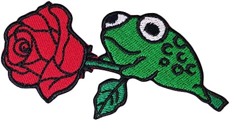 Octory Romantizm Kurbağa Demir On Patch İşlemeli Yama Testere / Demir On Aplike Kot Pantolon, Şapka, Çanta