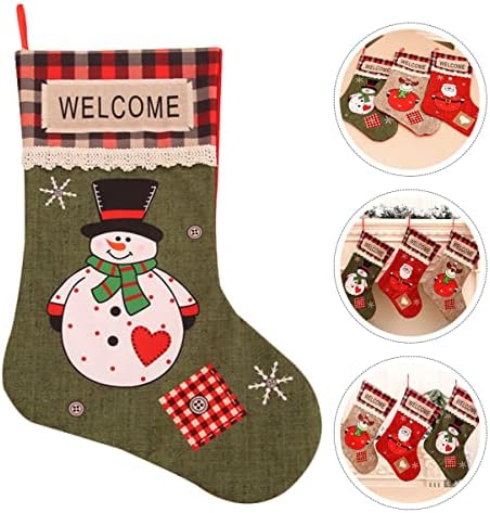 PRETYZOOM Noel Dekor Şömine Çorap Tatil Ağacı Noel Sofra Gümüş Güzel Çorap Ren Geyiği Tutucu Asılı Hediye Şeker Santa Kolye