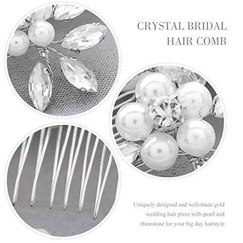 Asooll Gelin Düğün Saç Tarak Gümüş Çiçek Gelin Başlığı Rhinestone Kristal saç tokası Kadınlar ve Kızlar için
