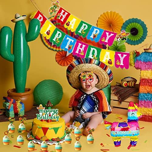 Meksika Temalı Doğum Günü Partisi Süslemeleri, Kızlar için 78 Adet Fiesta Taco Doğum Günü Partisi Malzemeleri - Doğum Günü