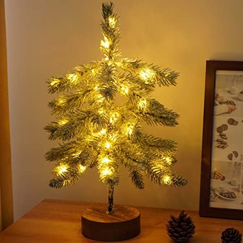 Işıklı Huş Ağacı Çam İğneli Noel Ağacı Lambası Kar Efektli Pille Çalışır Kapalı Noel Düğün Partisi Ev Yatak Odası için Sıcak