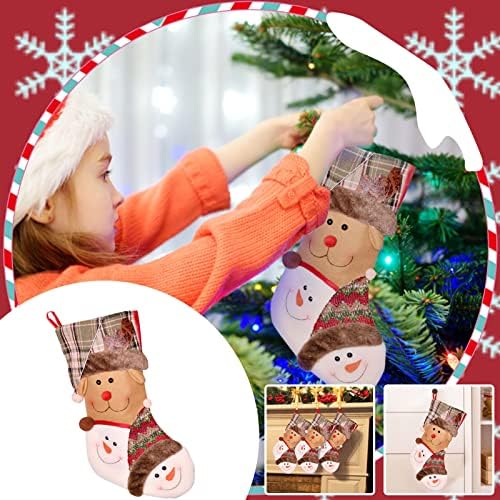 Noel Süslemeleri Ekose Noel Çorap Kolye Noel Çanta Tatil Süslemeleri baston şeker Boncuk