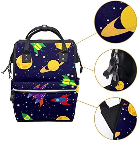 Karikatür Uzay Roket Gezegen Yıldız bebek bezi çantası Sırt Çantası Bebek Bezi Değiştirme Çantaları Çok Fonksiyonlu Büyük