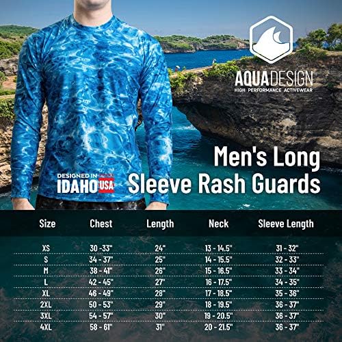 Aqua Tasarım Erkek Döküntü Bekçi Uzun Kollu Su Gömlek, Erkekler için Yüzme Gömlek